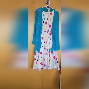 Lane Bryant Spring sleeveless Sundress w shawl